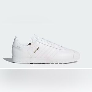 Adidas White Leather Gazelle Sneakers
